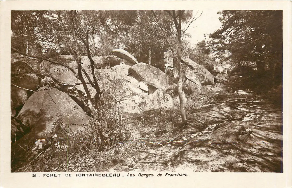 Forêt de Fontainebleau — Les Gorges de Franchart — Édition des Yuses du Louvre - Recto
