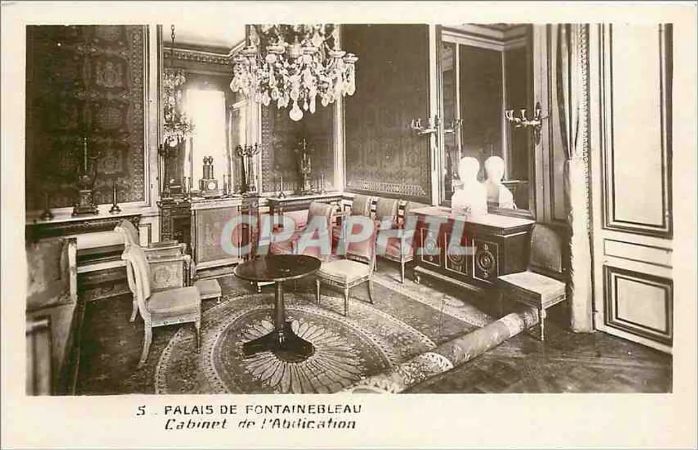 Palácio de Fontainebleau — Gabinete da Abdicação — Edição dos Museus do Louvre, n°5 - Frente