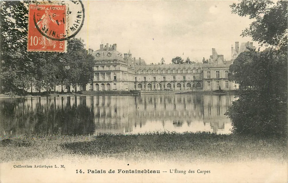 Palais de Fontainebleau — L'Étang des Carpes — Collection Artistique L. M. n°14 - Recto