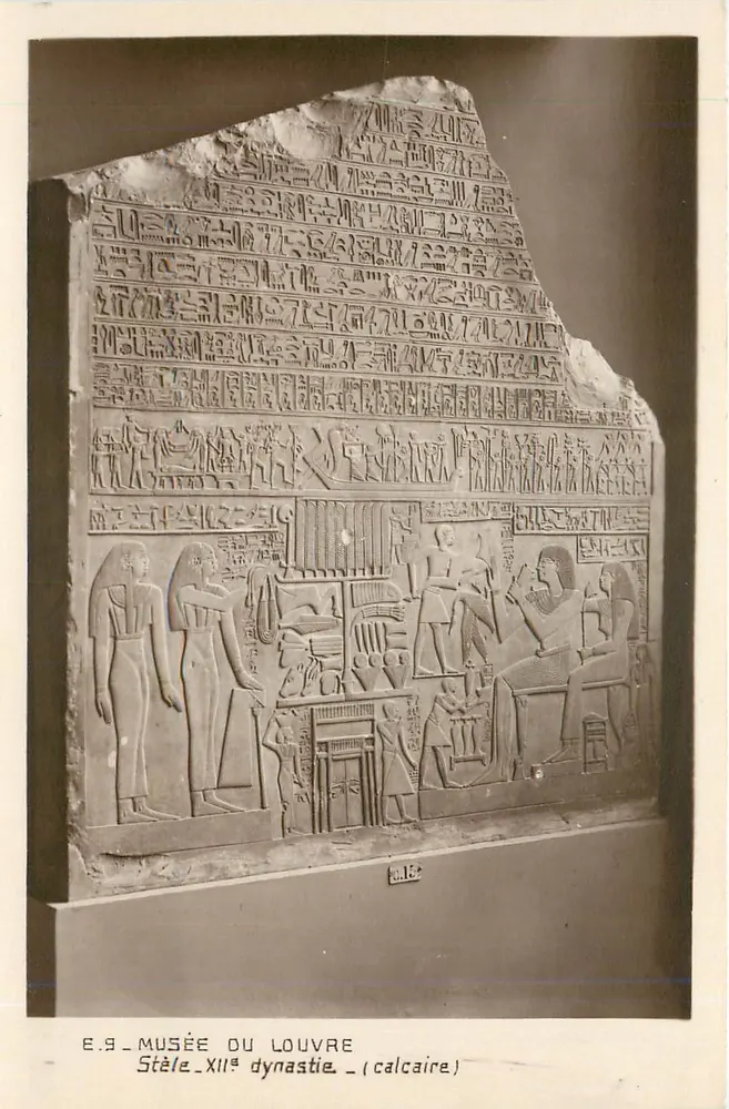 Stela da XIIª dinastia — calcário — Museu do Louvre - Frente