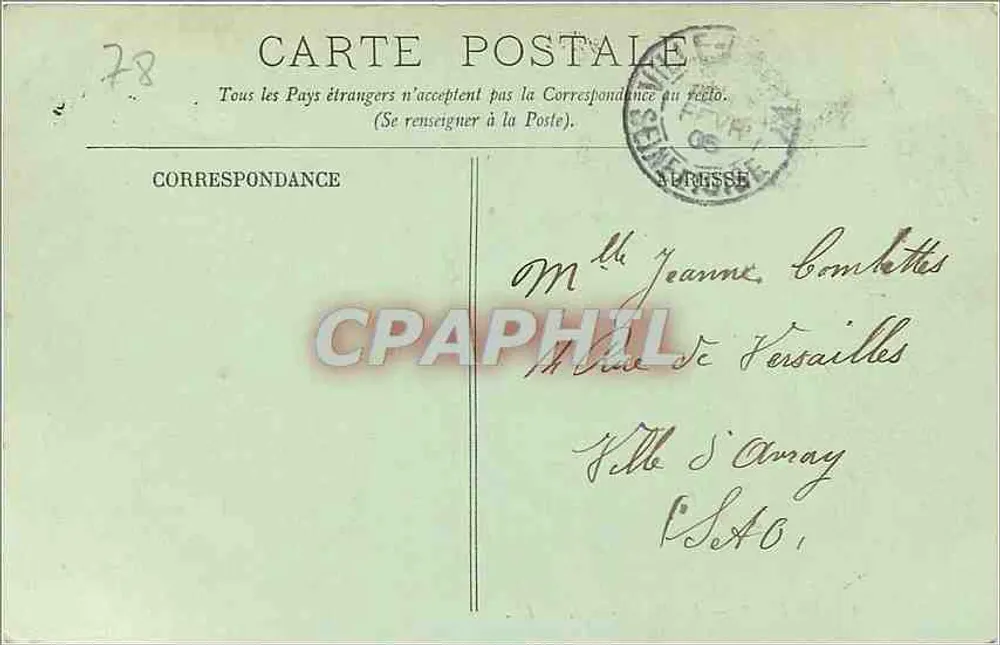 Versailles — O Hotel de Ville — LL. — n° 280 - Verso