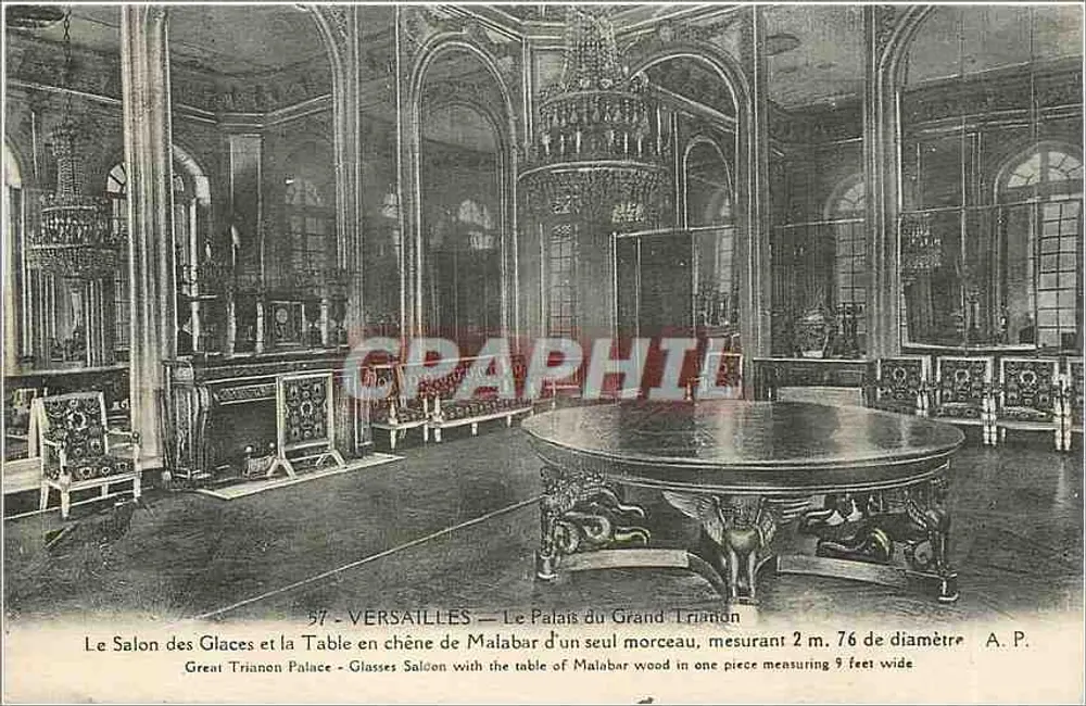 O Salão dos Espelhos e a Mesa de Carvalho de Malabar — Versailles — A.P. n°97 - Frente