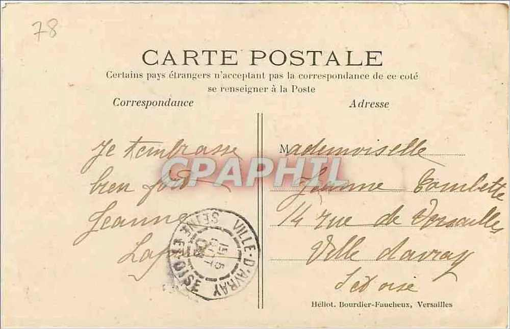 Parque de Versalhes — Bassin d'Apollon — Héliot, Bourdier-Faucheux - Verso