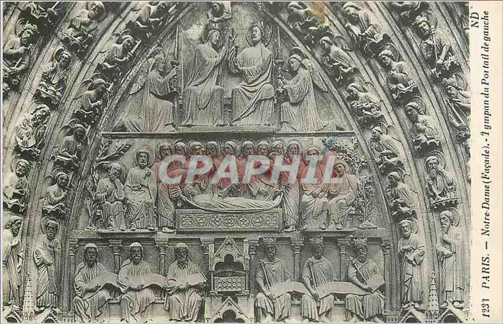 Notre-Dame (Fagade) — Portail du tympan de gauche — Lévy et Reutergin Réunis, Paris - Recto