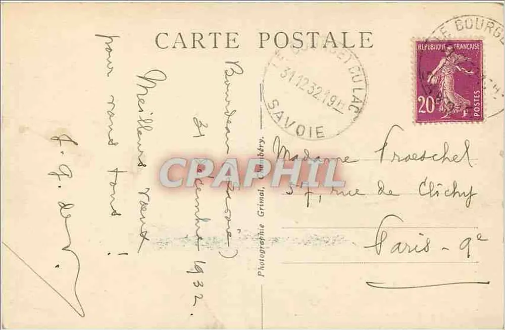 Riberas del lago Bourget — El castillo (siglo X) visto desde el lago — BOURDEAU Savoie - Reverso