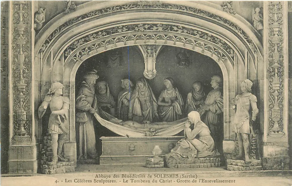 Abtei der Benediktiner von SOLESMES (Sarthe) — Die berühmten Skulpturen. Das Grab des Christus - Höhle der Bestattung — Edition J. Zédé, phot. Saldes-Sarthe - Vorderseite