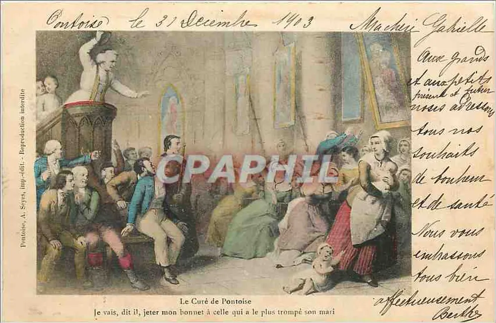 O Curá de Pontoise — cena humorística — A. Sypes, imp. de Orléans, n° 1403 - Frente