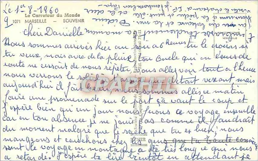 Marselha — Vista panorâmica com seis cenas — Le Carrefour du Monde, n° 1071 - Verso