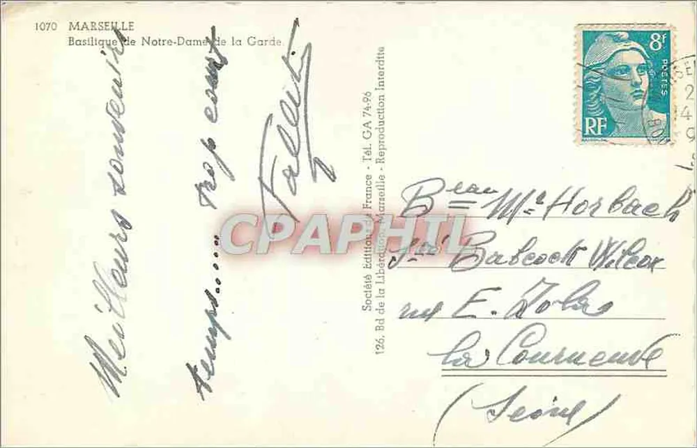 Marseille — Basiliek van Onze Lieve Vrouw van de Wachtpost — uitgegeven door Ryner - Achterkant