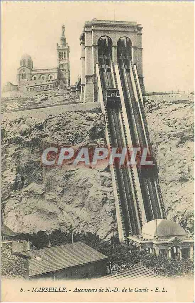 Marselha - Elevadores de N.-D. de la Garde - E.L. - Frente