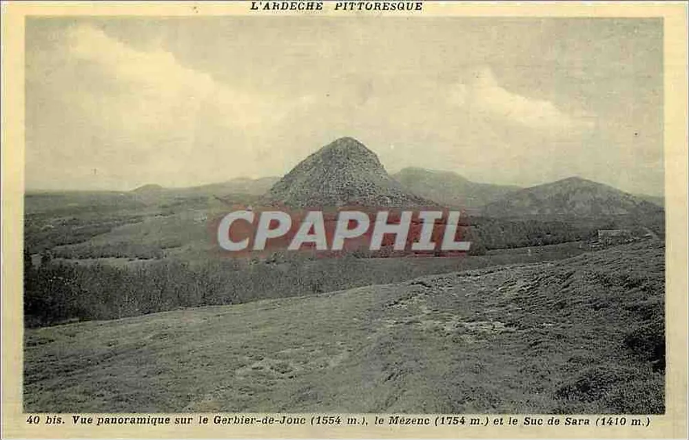 Panoramablick auf Gerbier-de-Jonc, Mézenc und Suc de Sara — P. Dupont, Verlag, Nr. 40 bis - Vorderseite