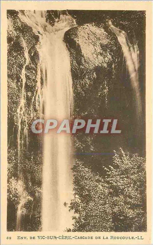 Cerca de Vic-sur-Cère - Cascata da Roucoule — Imp. Lévy e Noudin, Paris - Frente