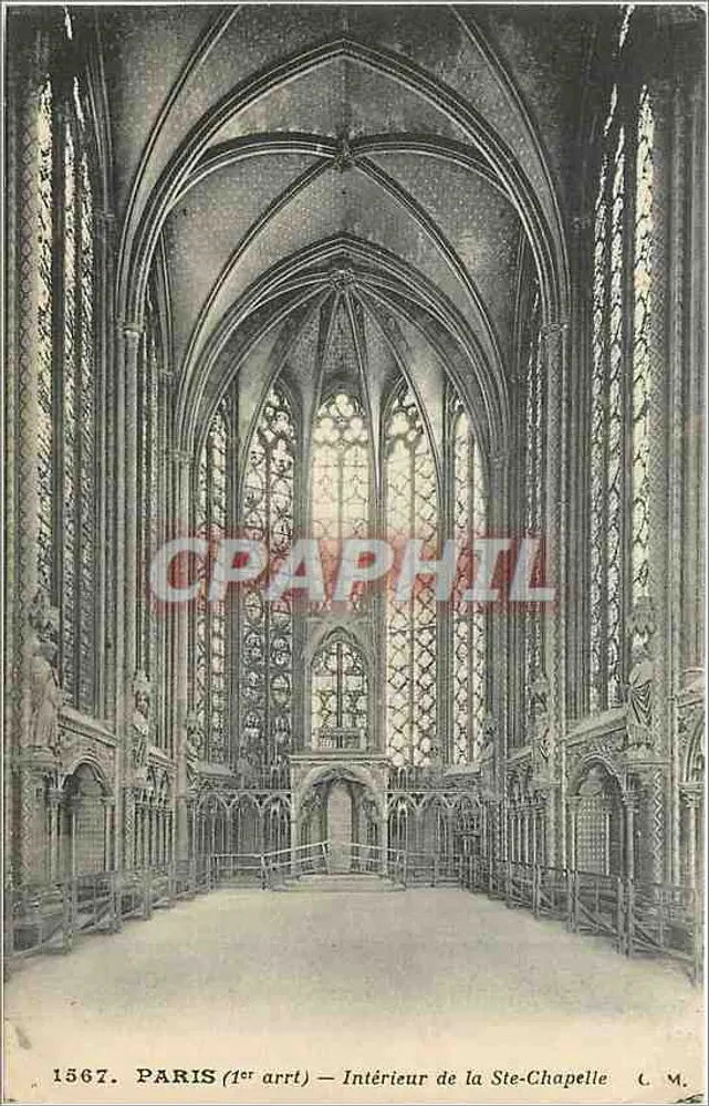 Interior da Sainte-Chapelle — Paris (1º arrondissement) — C. M. n° 1567 - Frente