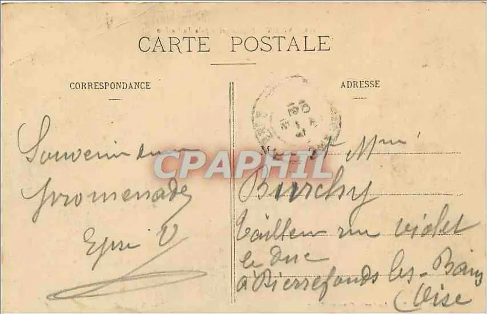 Vichy - Fachada principal do Casino — Editor P. R., 168, Praça dos Quatro-Carinhosos, Vichy - Verso
