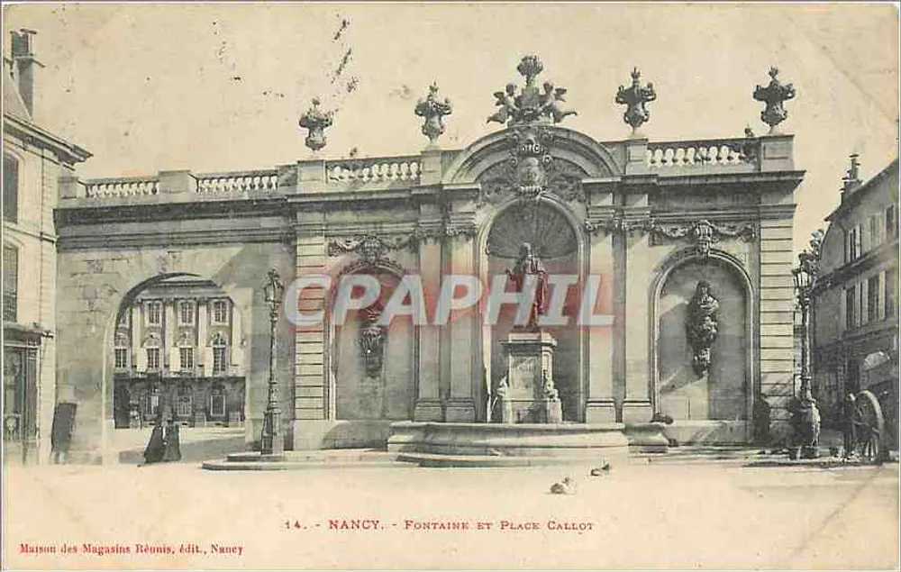 Nancy - Fontana e Piazza Callot — Maison des Magasins Bémin, editore, Nancy - Recto