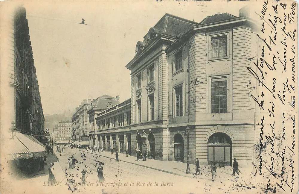 LYON. — Telegraphenamt und Rue de la Barre — Verlag ND - Vorderseite