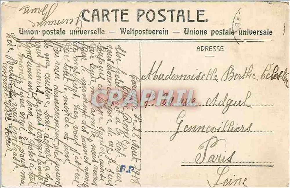 Genebra: No jardim botânico — B. & F. 946 - Verso