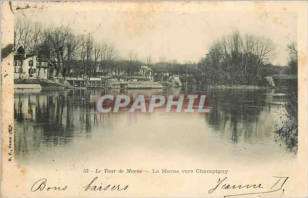 O Tour da Marne — A Marne em direção a Champigny — B. F., Paris - Frente