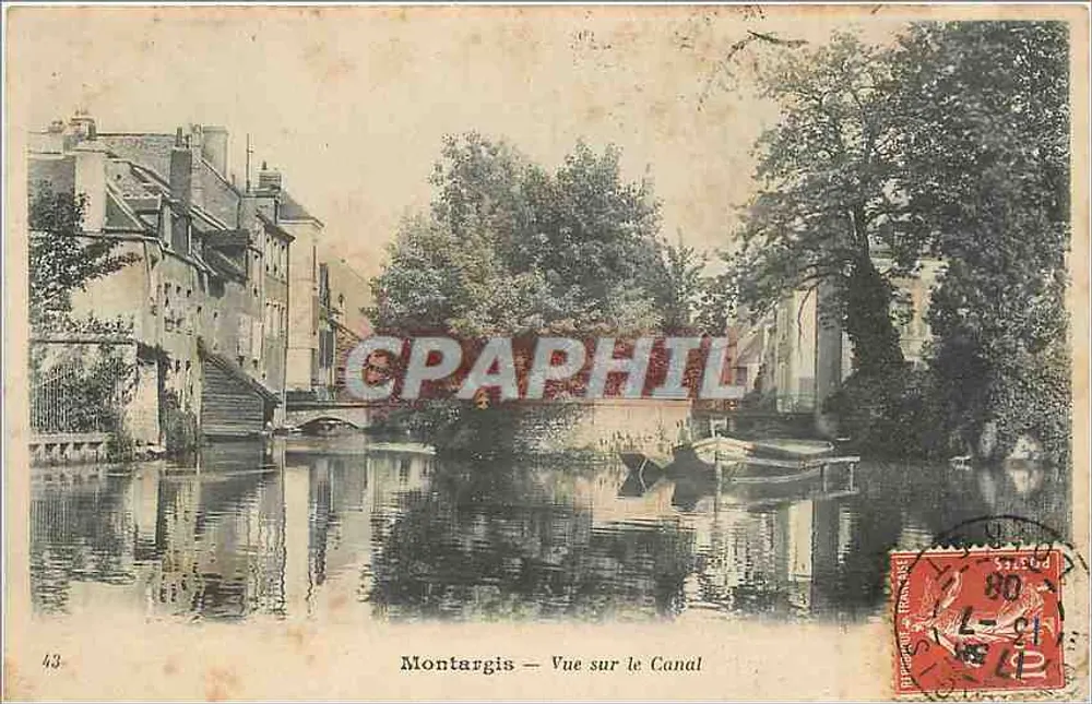 Montargis — Vista sobre el Canal — editor no identificado, N° de serie 43 - Anverso