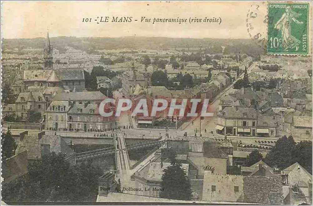 Le Mans - Vista panorâmica (margem direita) — Foto A. Dolbeau, Le Mans — n° 101 - Frente