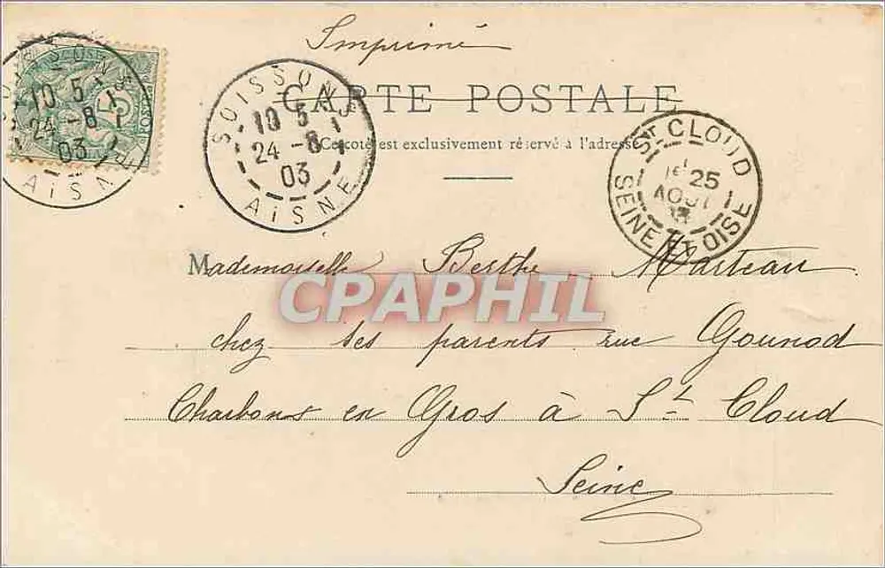 Soissons — L'Hôtel de Ville — G. Laguerre, Soissons - Verso