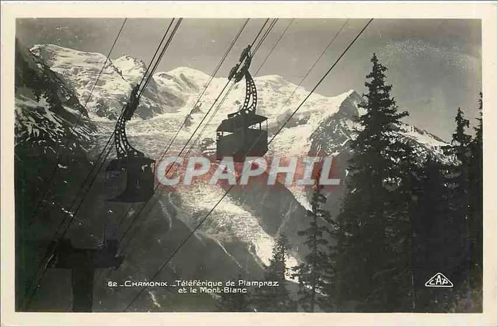Chamonix — Teleférico de Plampraz e o Mont-Blanc — Editor A.P. - Frente