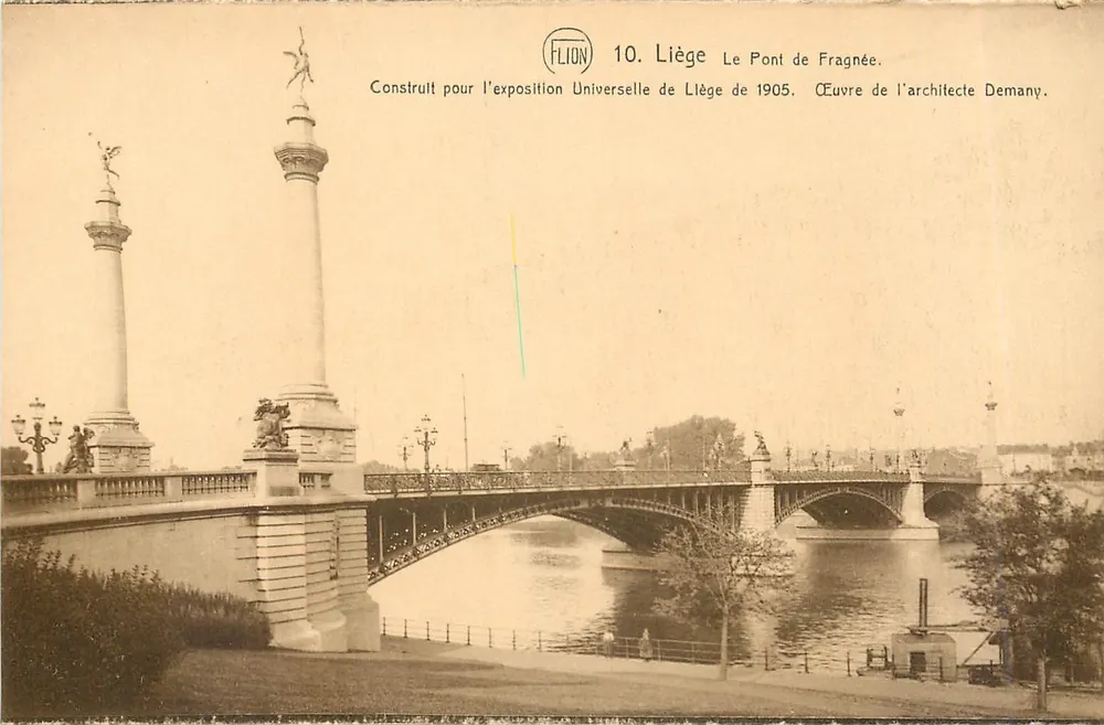 Liège - The Fragnée Bridge — work of the architect Demany, built for the Universal Exhibition of 1905 — publisher Flion, n°10 - Front