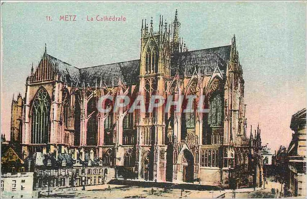 Metz - A Catedral — visão do edifício gótico — P. Bonnivie, Metz, n°11 - Frente