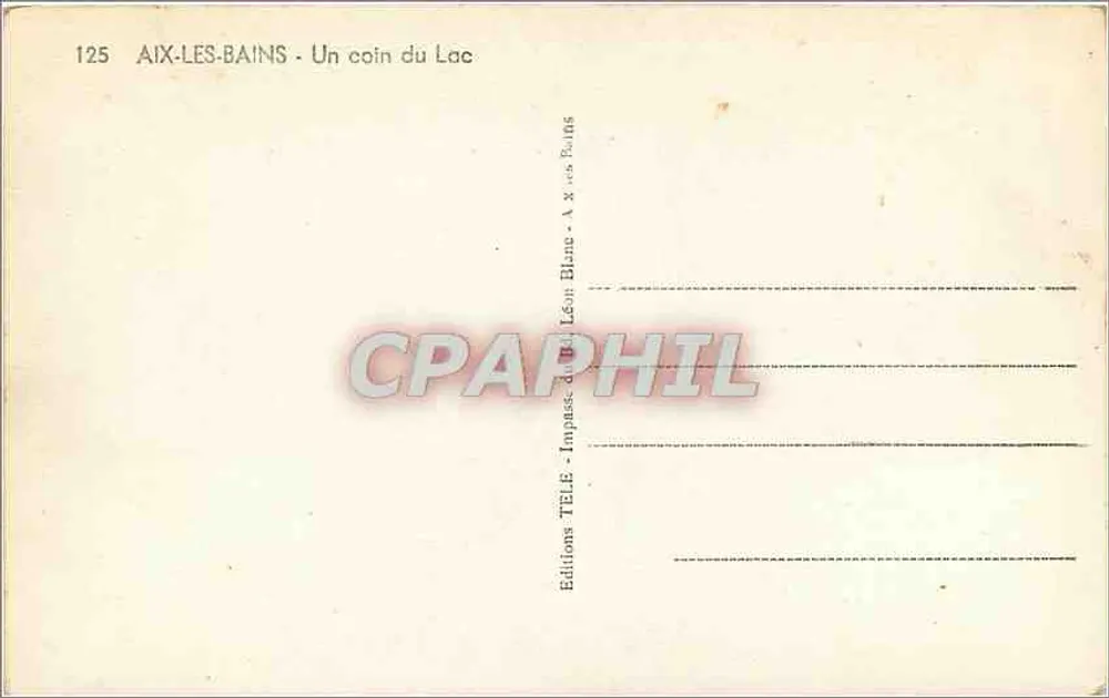 Aix-les-Bains — Um canto do Lago — Éditions TELÉ - Verso