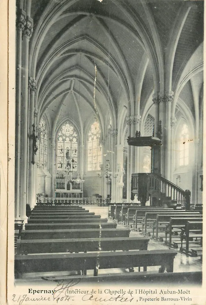 Epernay — Innenansicht der Kapelle des Hospitals Auban-Moët — Papeterie Barroux-Vivin - Vorderseite