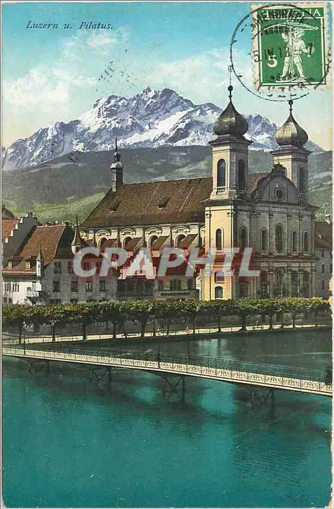लुझर्न और पिलेटस — जीजूइट चर्च — E. Goetz, Luzern, संख्या 4583 - आगे