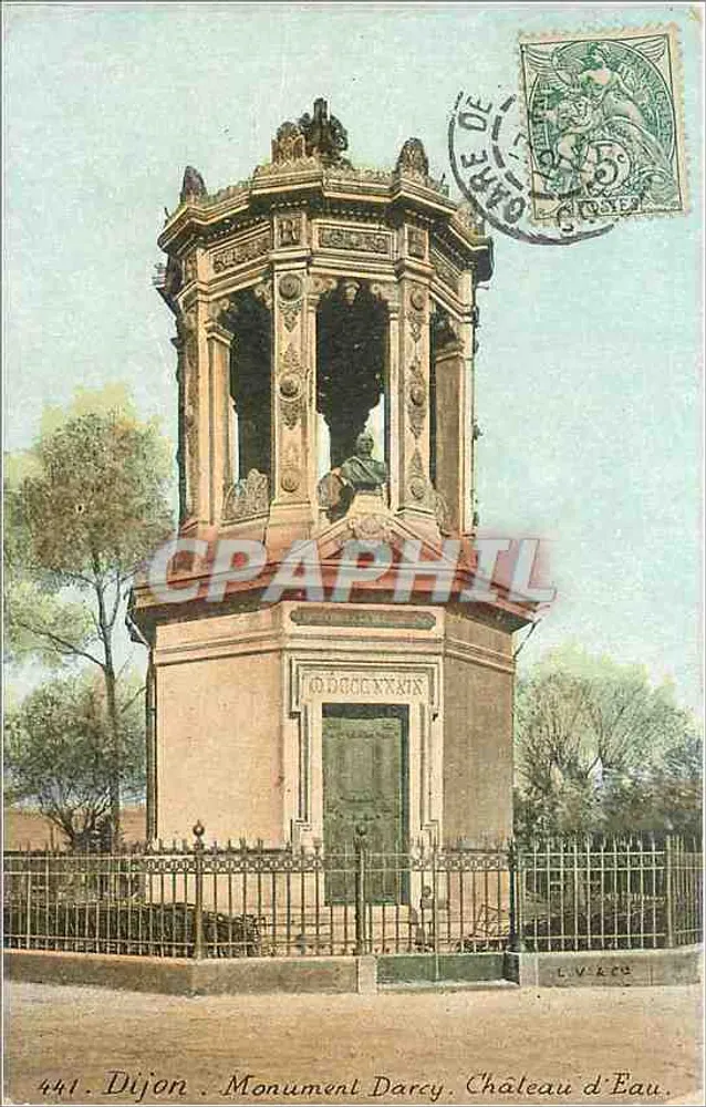 Dijon. Monumento Darcy. Castelo d'Água — editor L.V. & Cie, n° 4441 - Frente