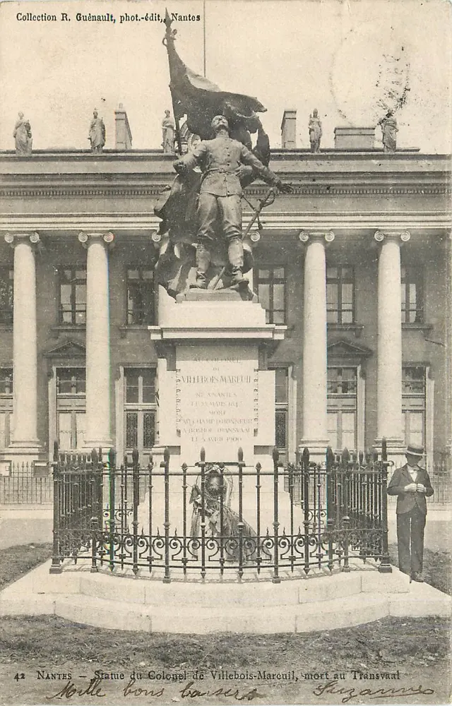 NANTES — Statue du Colonel de Villebois-Marqués, mort au Transvaal — Collection R. Guénault, phot.-édit., Nantes - Recto