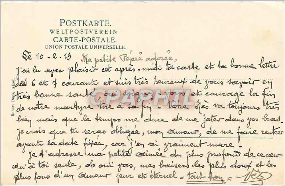 Kirchheimbolanden — Partlie on the Schillerhain — Universal Postal Union Postcard - Back