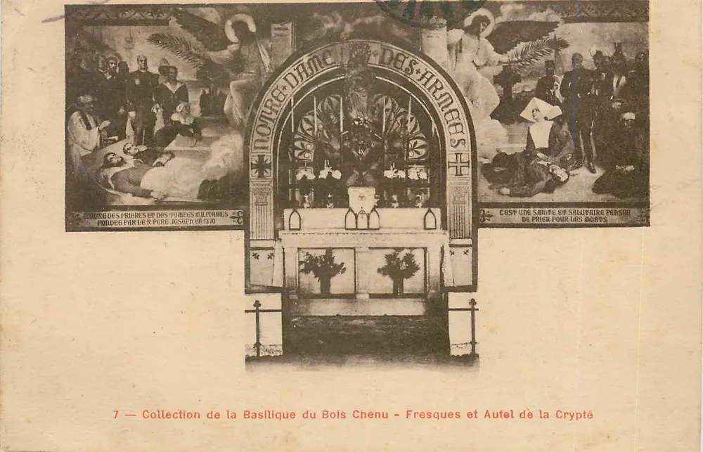 Unsere Frau der Armee — Krypta der Basilika von Bols Chenu — Fresken und Altar — Pordeau von Pater Joseph im Jahr 1920 - Vorderseite