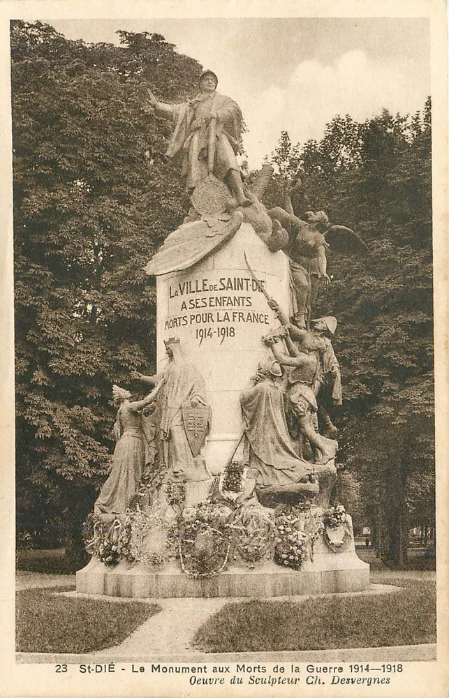 St-Dié - Denkmal für die Gefallenen des Krieges 1914-1918 — Werk des Bildhauers Ch. Desvergnes - Vorderseite