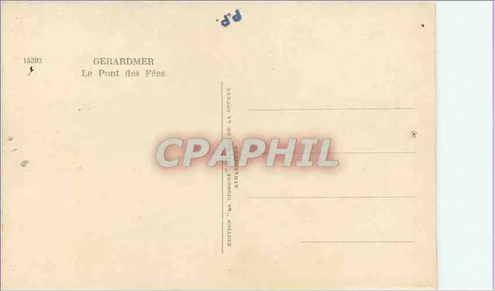 Gerardmer — O Ponte das Fadas — Edição 'La Chouette' de La Côte - Verso