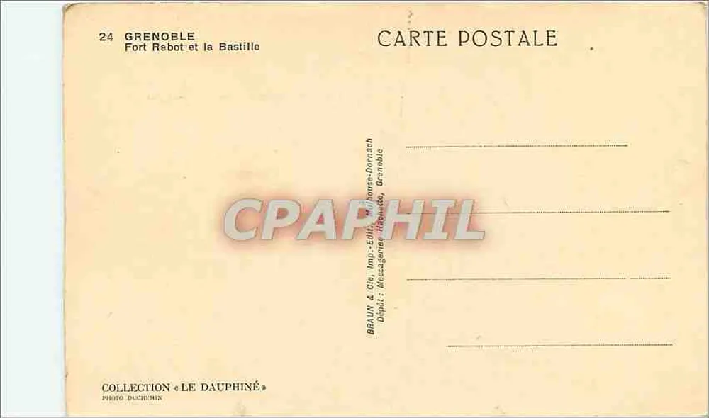 Grenoble — Forte Rabot e la Bastiglia — Collezione « Le Dauphiné » - Verso