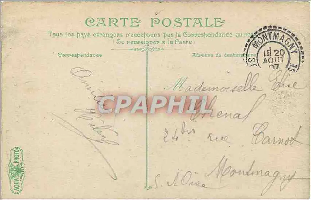 Trouville — Coucher de soleil sur la mer — Éditeur L.V. A.C.S. n°1602 - Verso