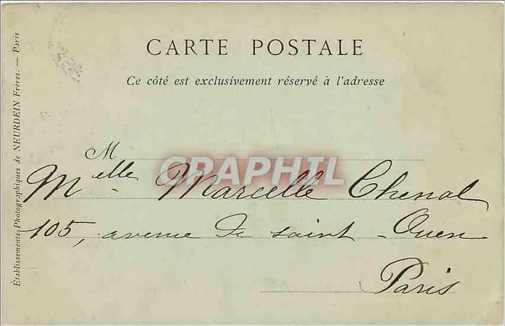 Compiègne — A Entrada do Parque — Editor Villiers & Cottaret - Verso
