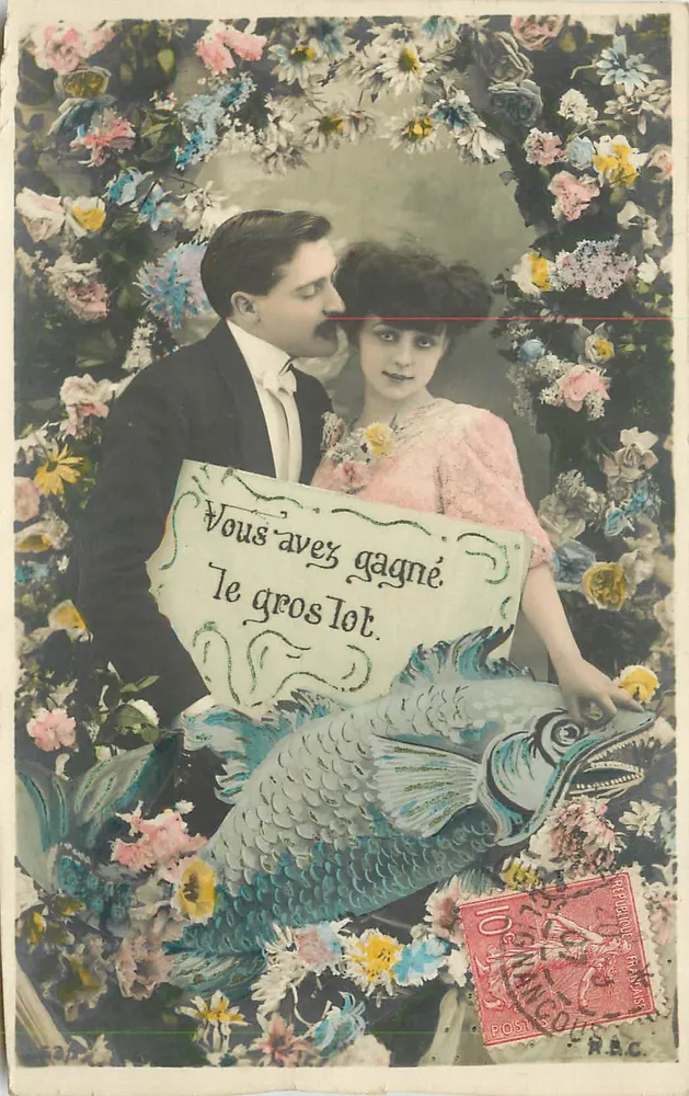 Couple with fish — You have won the big prize — publisher R.A.C. - Front