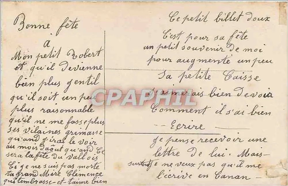 Criança com buquê e cesta de flores — editor Mauss n°653 - Verso