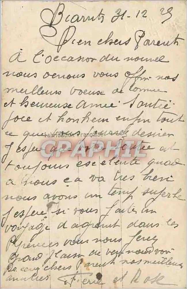 Jovem mulher com cesta de rosas — Felizes Anos — Léo's Paris 613 - Verso