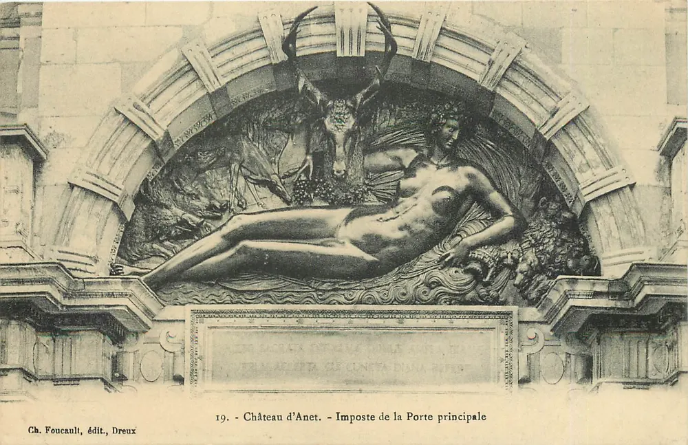 Castelo de Anet — Imposto da Porta Principal — Ch. Foucault, editor, Dreux - Frente
