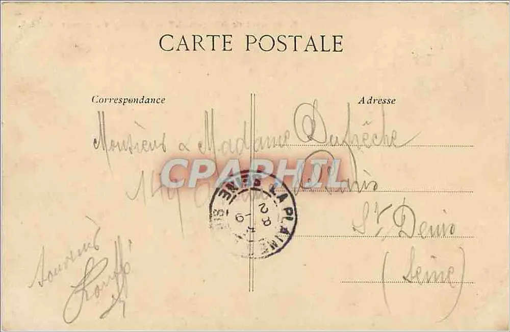 Castelo de CHANTILLY — A Grade de Honra — C. L. C. - Verso