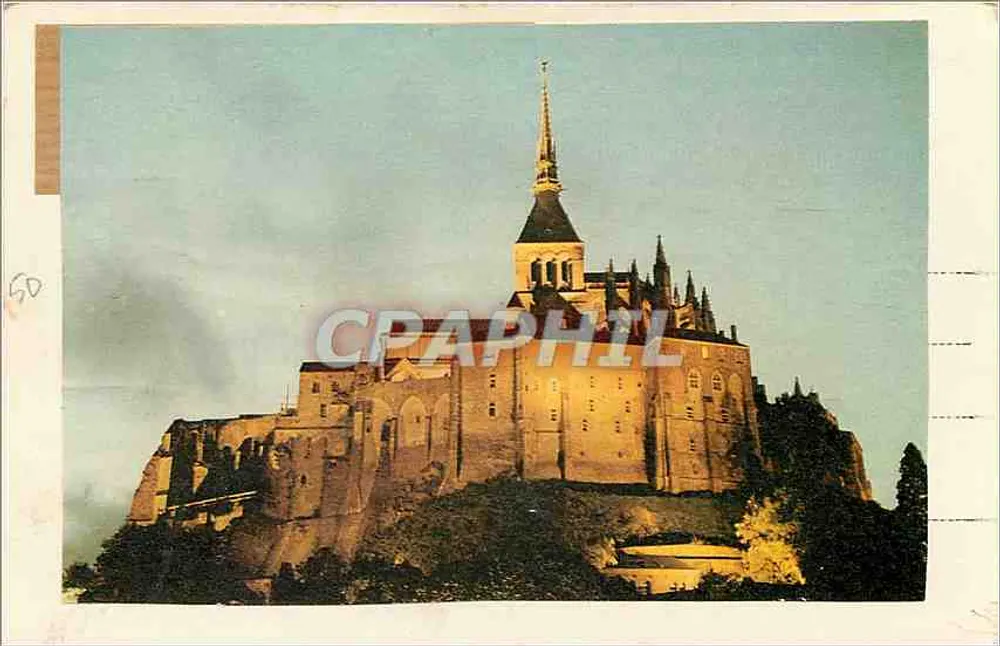 Monte Saint-Michel — vista panorâmica — editor Lyon, n° de série 10 - Verso