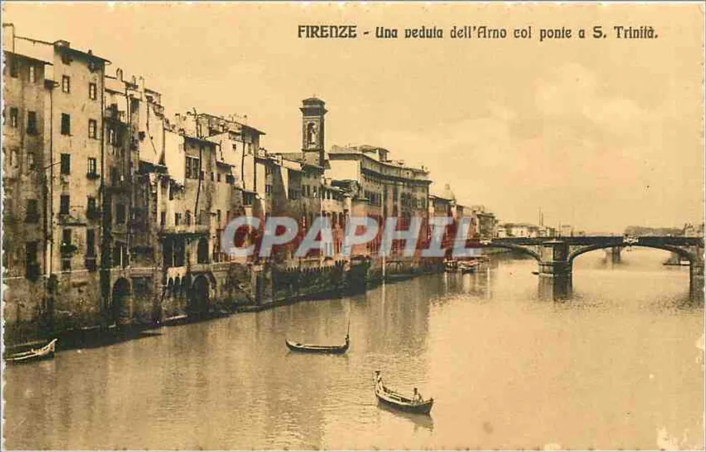 Florenz - Ansicht der Arno mit der Ponte Santa Trinità — n°1516 - Vorderseite