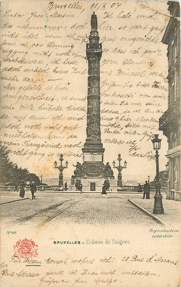 Bruxelas — Coluna do Congresso — Grand Bazar, Bruxelas, n°10 - Frente