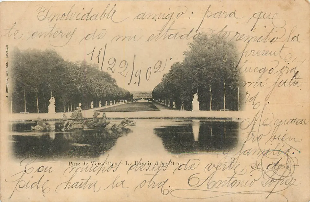 Parc de Versailles — O Bassin d'Apollon — A. BOURDIER, imp.-édit. Versailles - Frente