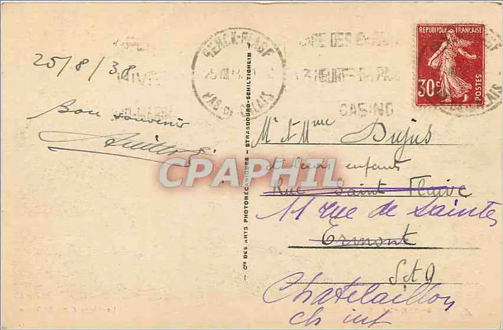 Berck-Plage — A Praia com maré baixa — Ch. des Arts Photogéniques, n° 69 - Verso